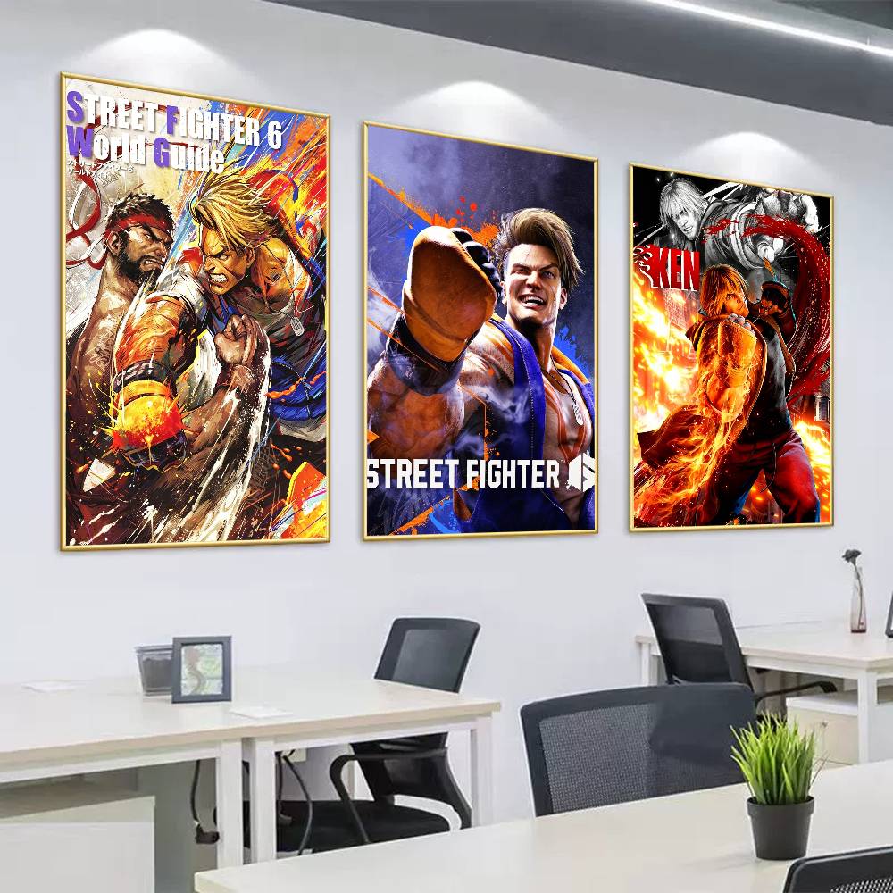 Street Fashion Wallpaper - แฟชั่นเกม S-Street F-FightER-R 6 โปสเตอร์พิมพ์ภาพวาดศิลปะบนผืนผ้าใบสำหรับห้องนั่งเล่นห้องนอนตกแต่งบ้าน