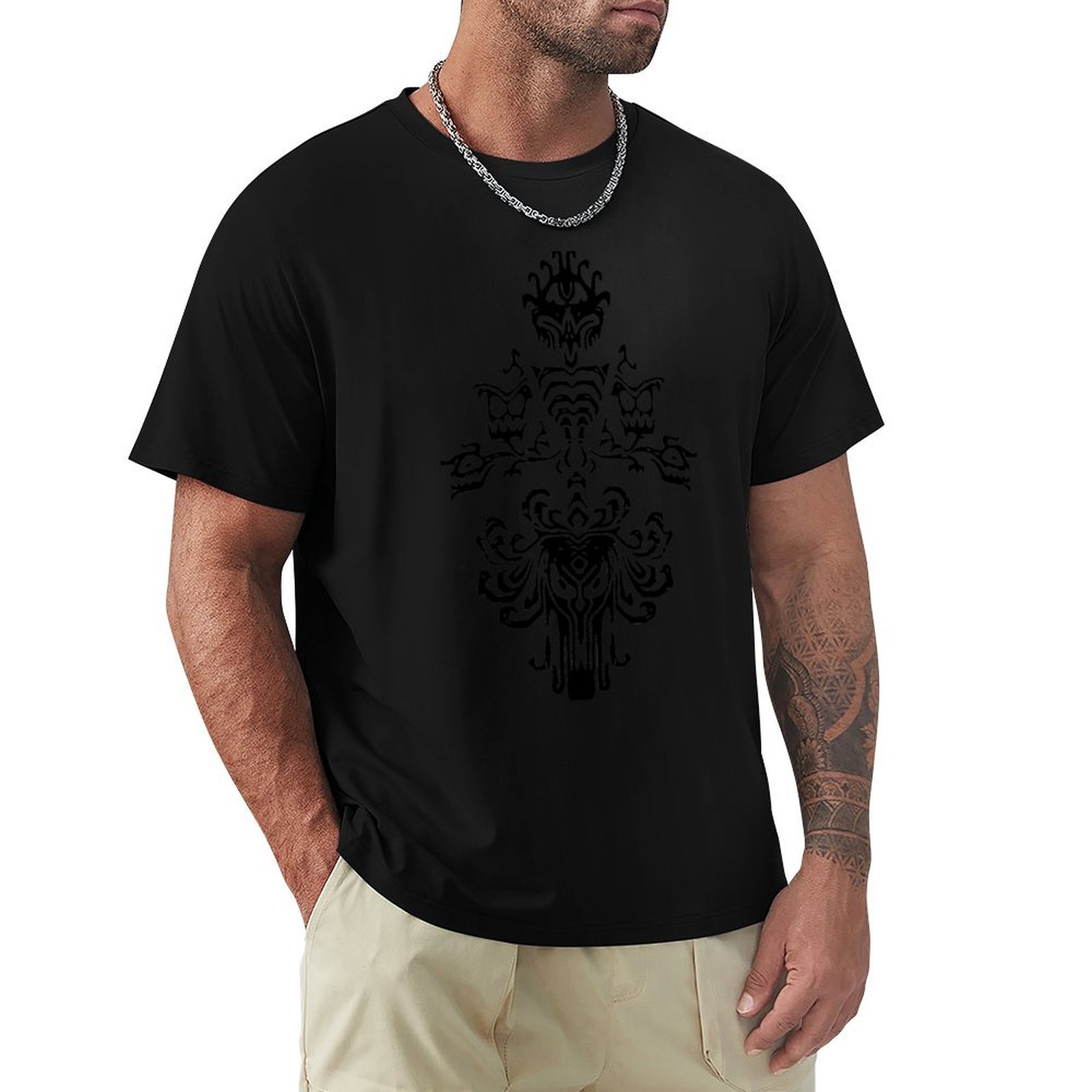 Street Fashion Wallpaper - เสื้อยืดลายวอลเปเปอร์บ้านผีสิง แฟชั่นสตรีท เสื้อยืดลำลอง