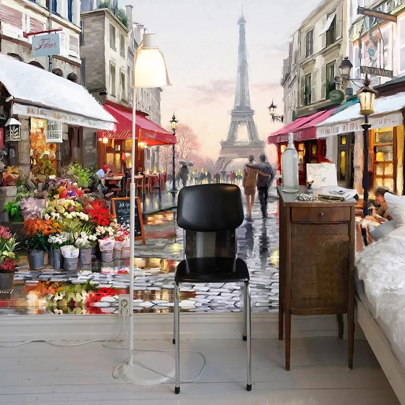 ภาพวาดสีน้ำมันแนวถนนสไตล์ยุโรป - Street Fashion Wallpaper บทวิจารณ์และราคา