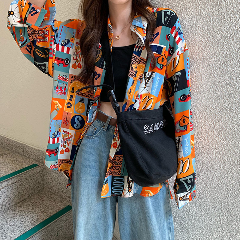 เสื้อผู้หญิงฤดูใบไม้ผลิพิมพ์บา - Korean Street Fashion Female บทวิจารณ์และราคา