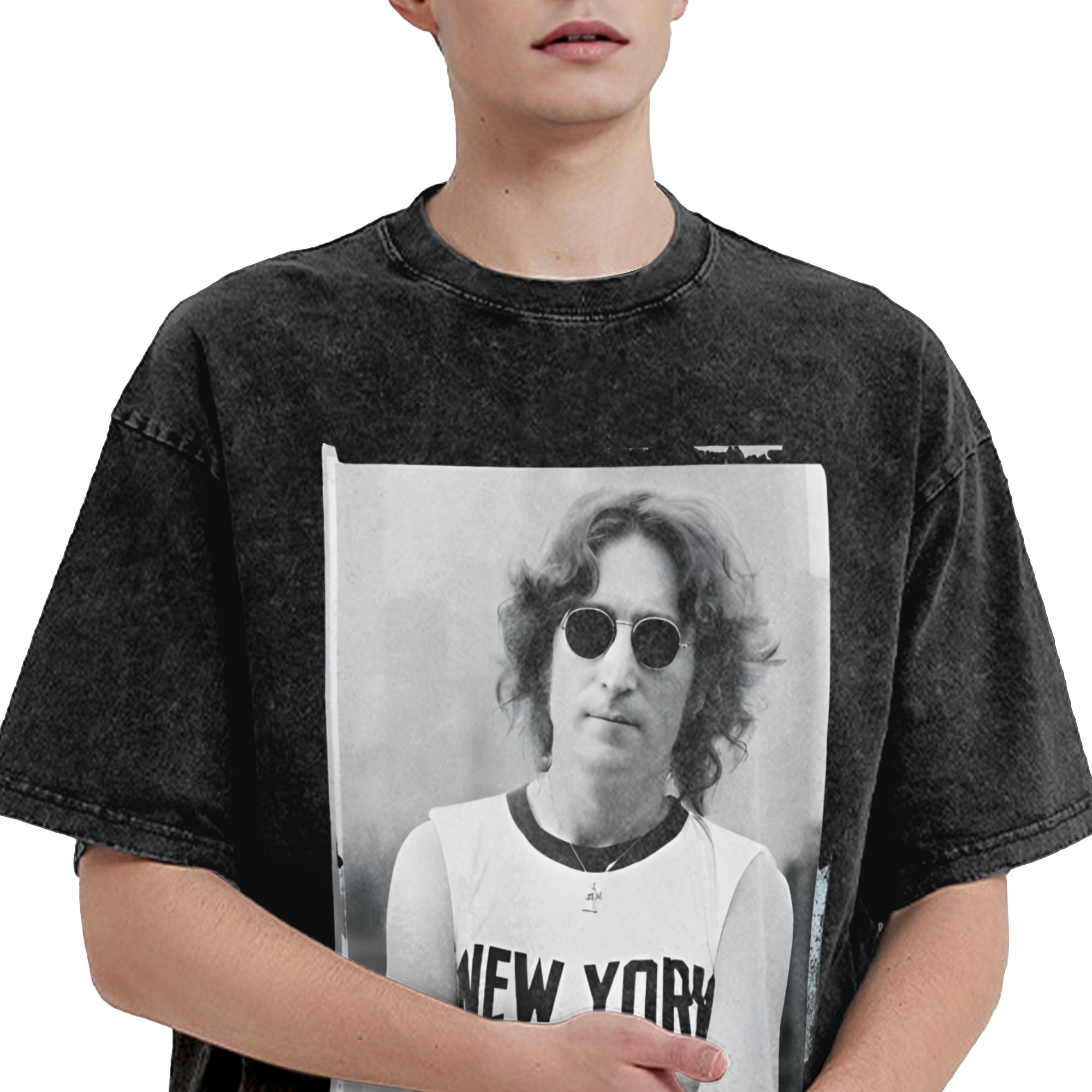 เสื้อยืดฮาราจูกุลายจอห์น เลนนอ - Street Fashion Outfit For Men บทวิจารณ์และราคา