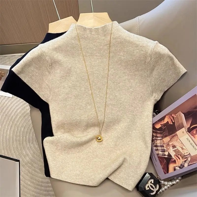 เสื้อไหมพรมคอเต่าครึ่งตัวสำหรั - Korean Street Fashion Female บทวิจารณ์และราคา