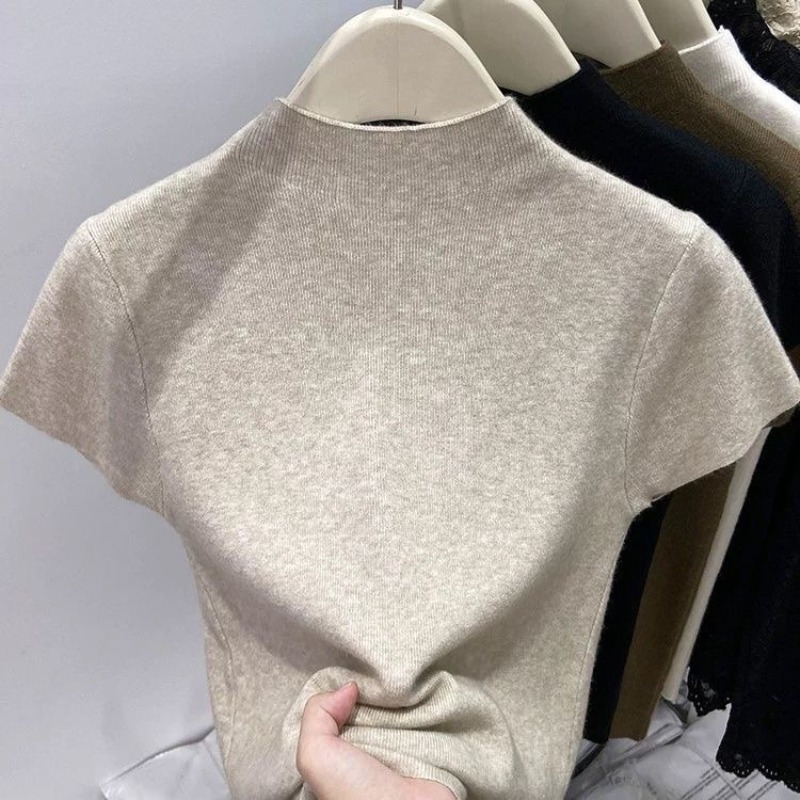 เสื้อไหมพรมคอเต่าครึ่งตัวสำหรั - Korean Street Fashion Female บทวิจารณ์และราคา