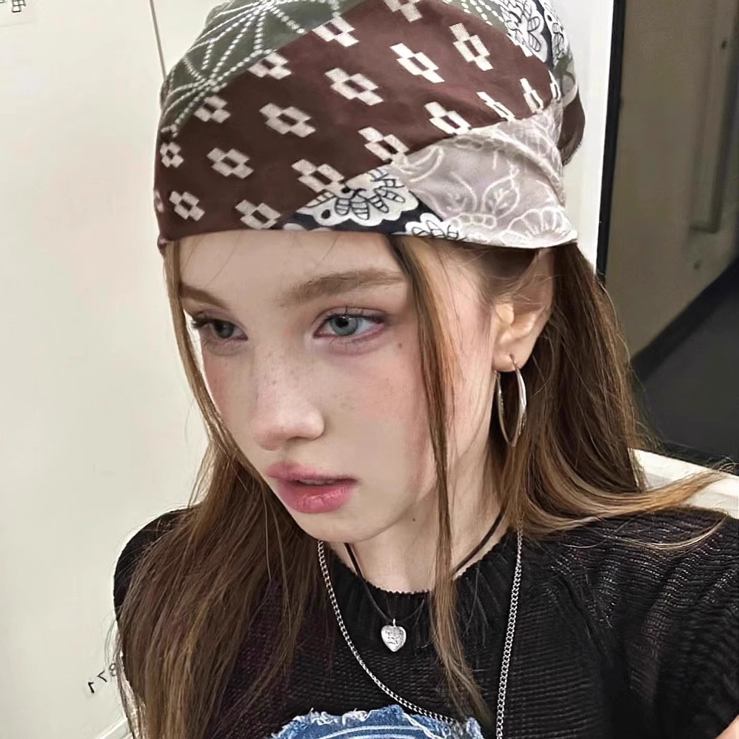 ผ้าพันคอสไตล์อเมริกันย้อนยุค ผ - Girl Fashion Street บทวิจารณ์และราคา