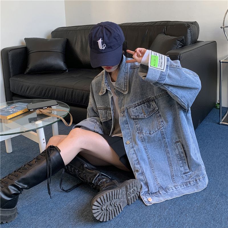 แจ็คเก็ตยีนส์โอเวอร์ไซส์แฟชั่น - Korean Street Fashion Female บทวิจารณ์และราคา
