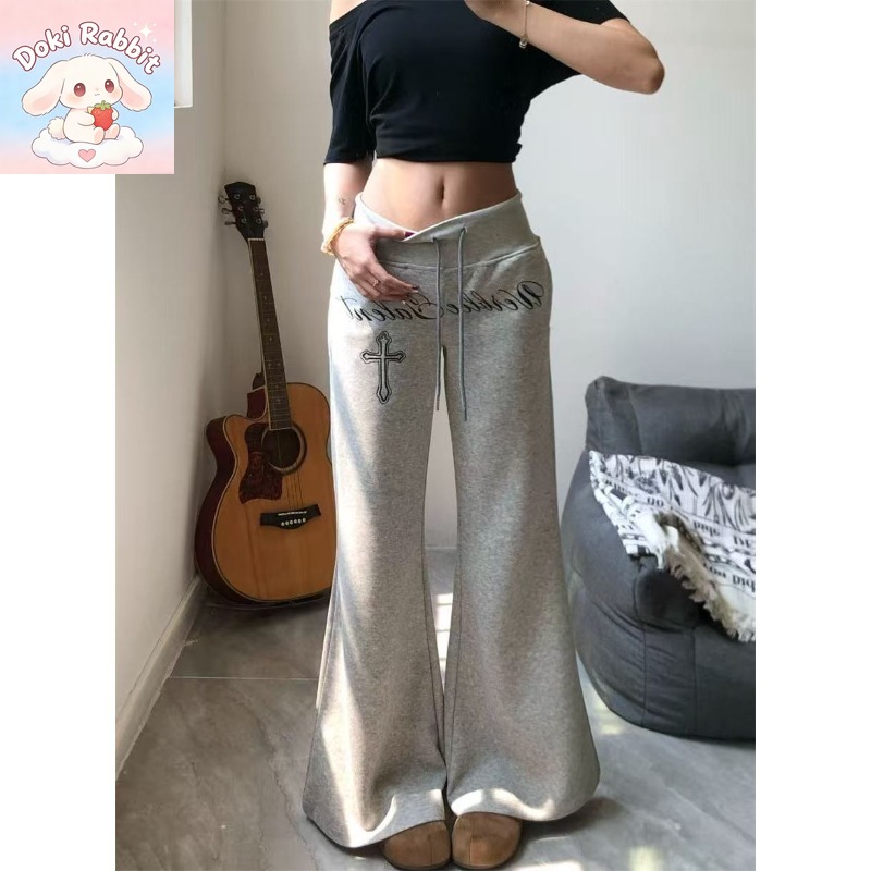 กางเกงแฟชั่นเกาหลีทรงขากว้างเอ - Korean Street Fashion Female บทวิจารณ์และราคา