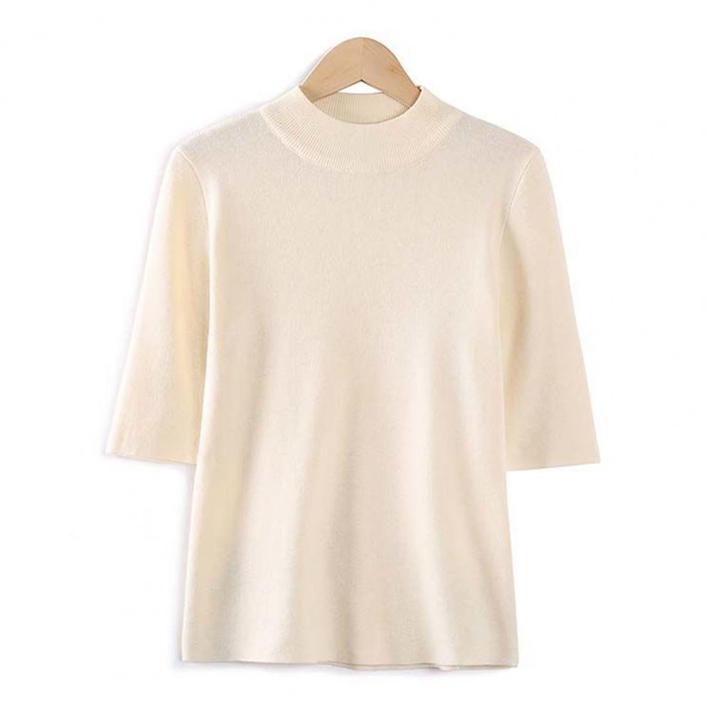 เสื้อสเวตเตอร์ถักแขนสั้นสีพื้น - Korean Street Fashion Female บทวิจารณ์และราคา