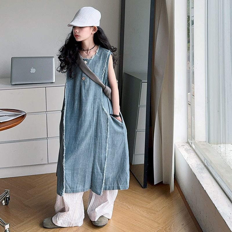 สไตล์หลวมเด็กหรูหราฤดูร้อน DEN - Girl Fashion Street บทวิจารณ์และราคา
